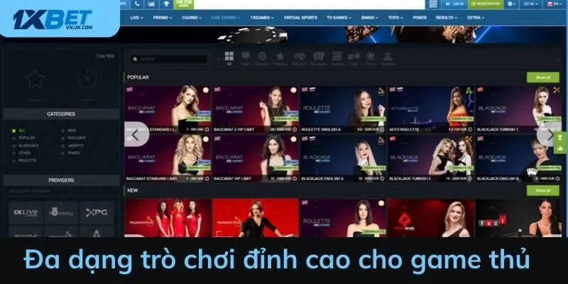 Đa dạng trò chơi đỉnh cao cho game thủ
