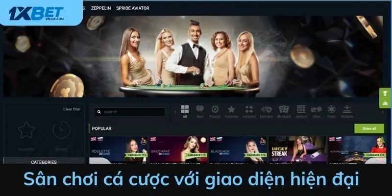 Sân chơi cá cược với giao diện hiện đại